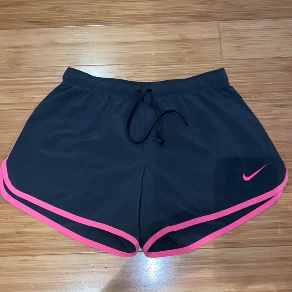 Charcoal and pink Nike athletic shorts